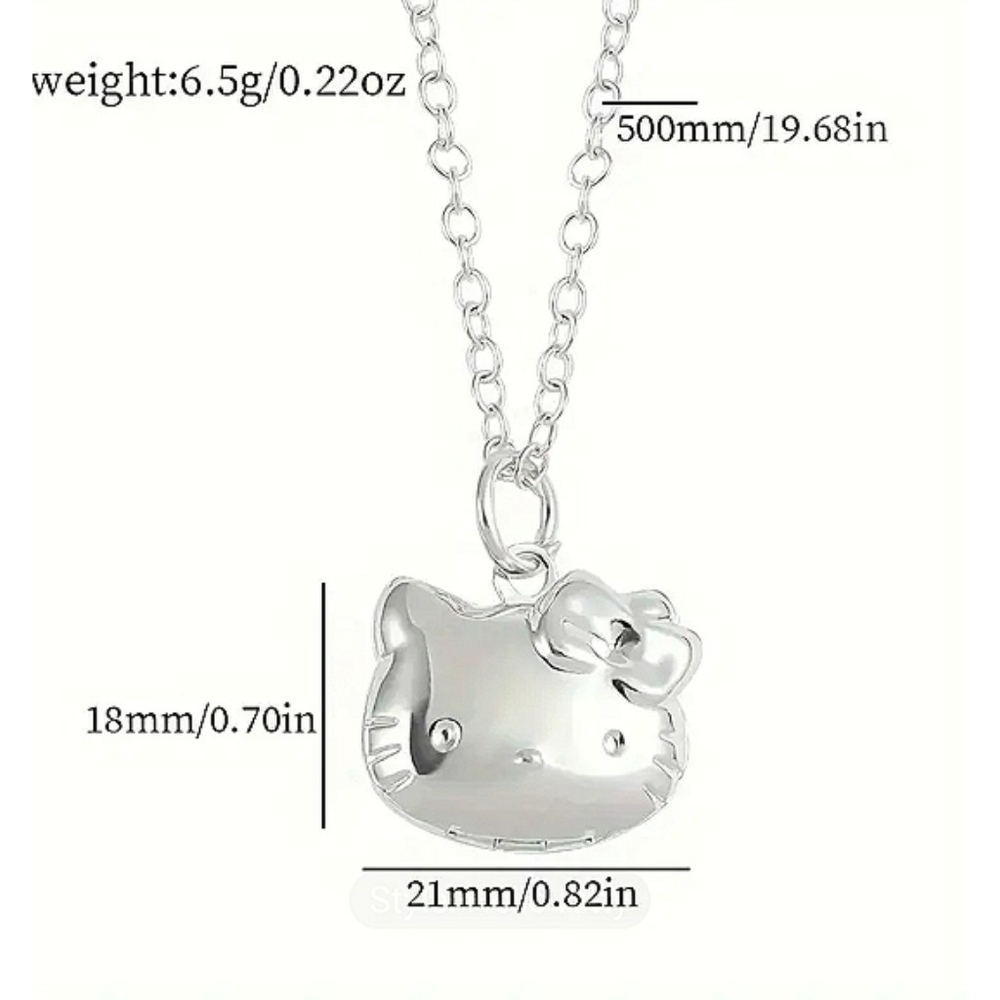 Sanrio Hello Kitty Pendant Silvertone Necklace Locket  Soft Sanriocore Kawaii - Picture 9 of 10